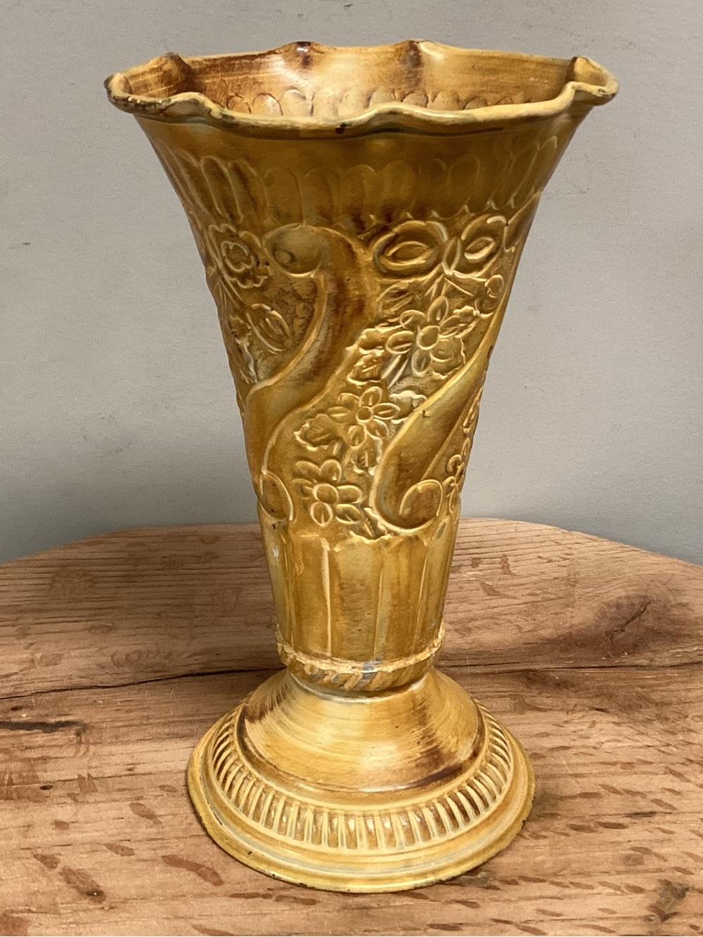 🟡 Vintage - Solid Brass Painted Vase - Candle Holder - Decor Piece - Unique